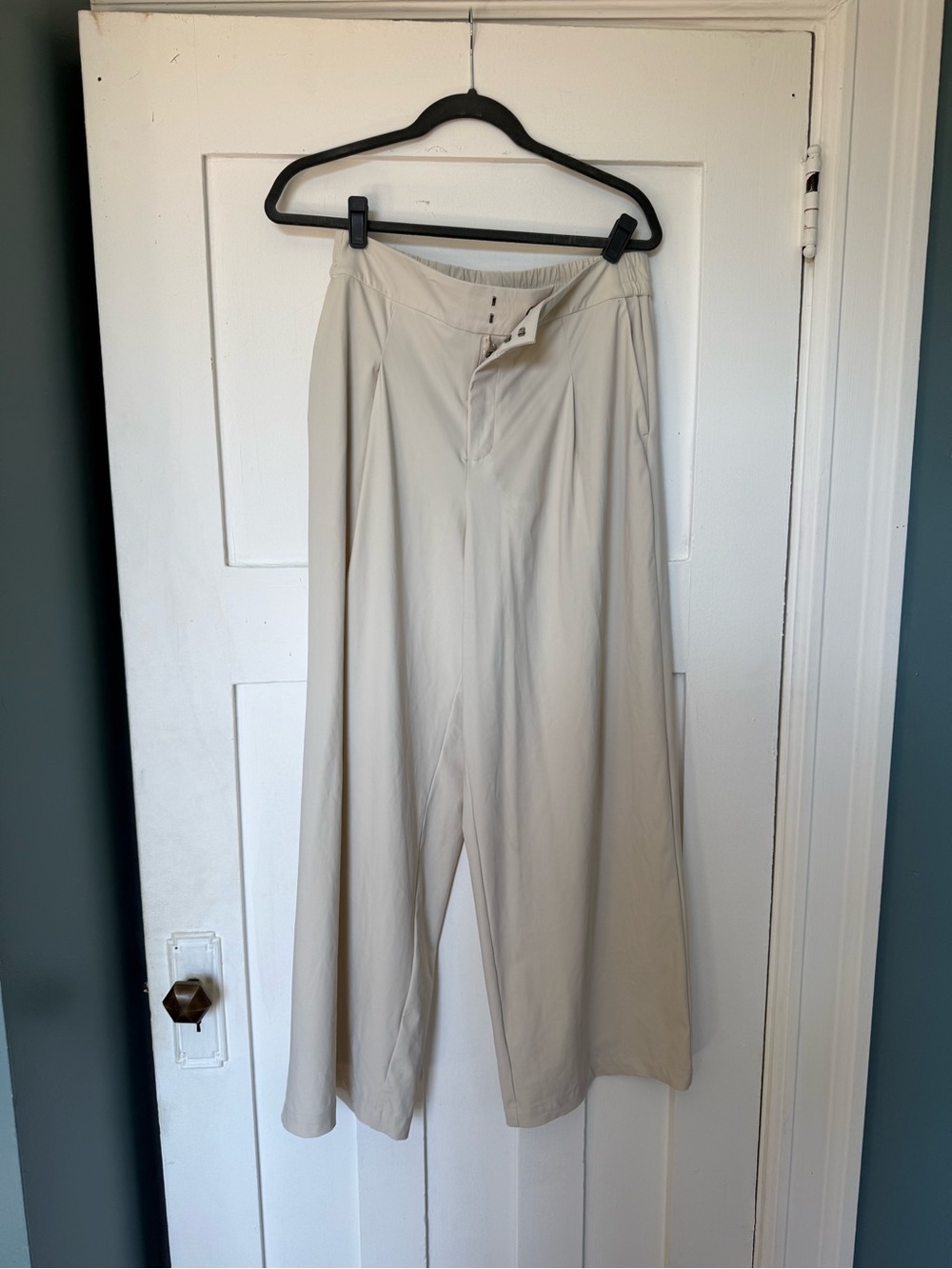 Athleta Cream Wide-Leg Maxi Skirt Pant